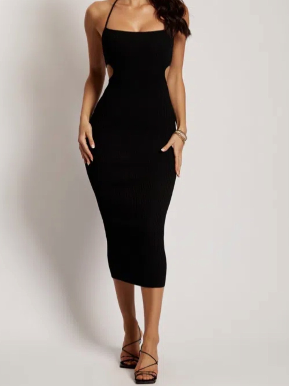 Meshki cut out midi dress in XS black